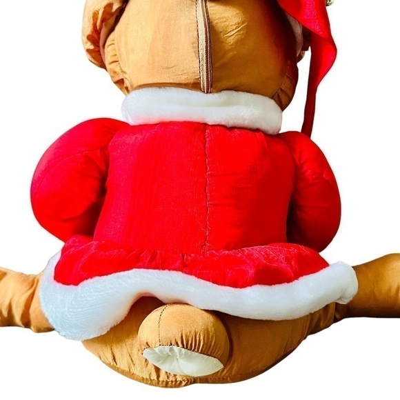 Vtg House of Loyd Shivers Reindeer Christmas Draft Stopper Nylon Parachute Plush - Picture 8 of 16